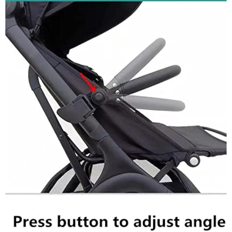 Upgrade Version Adjustable Angle Baby Stroller Bumper Bar,Armrest, Handle, Crossbar Accessories Just for BBZ Yoyo,Yoyo 2,Yoyo+, with Smooth Leather Handle Cover Black - Image 2